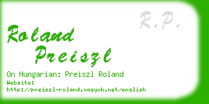 roland preiszl business card